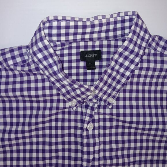 J.CREW COTTON BLEND GINGHAM PLAID PRINT LONG SLEEVE BUTTON DOWN SHIRT - Picture 3 of 11
